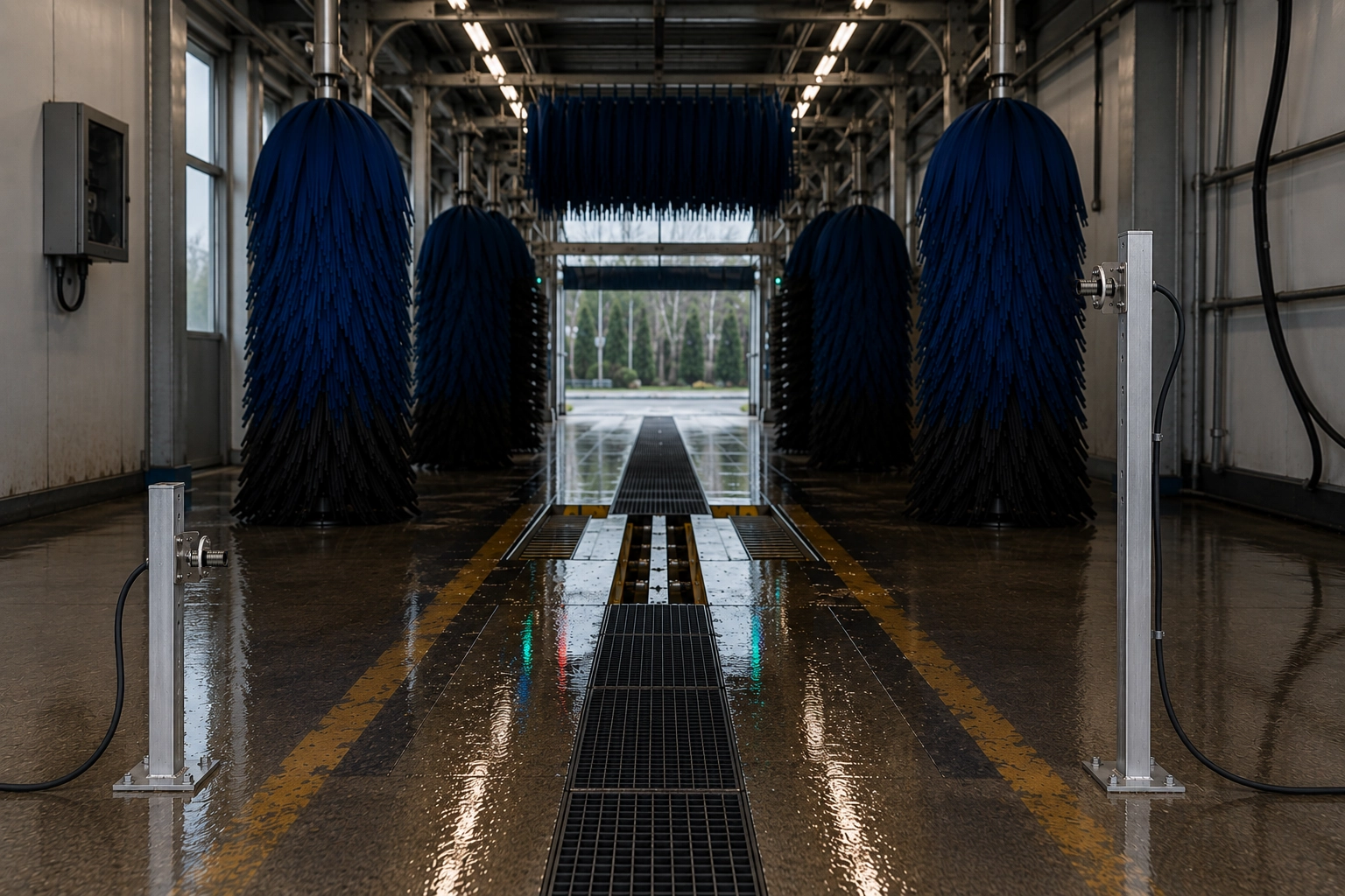 Car wash control panel with relay outputs connected to photoelectric sensors for wash sequencing